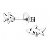 Shark .925 Sterling Silver Very Tiny Stud Earrings (Hypoallergenic)