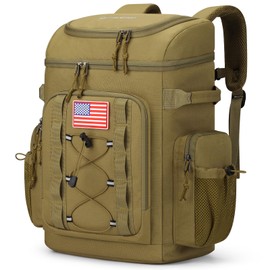 Maelstrom Backpack Cooler,Soft Lightweight Leakproof Tactical Cooler Backpack,35 Can Insulated Cooler Bag,Keeps 35 Cans Hot/Cold for Up to 16 Hours,Waterproof Lunch Bag for Men Women-Khaki