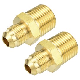 sourcing map Brass Tube Fitting, 1/2O.D x 3/8NPT Brass Flared Pipe Adapter Fittings Reducing Nipples Connector, Half Union Gas Adapter for Pipe Connections, Hydraulics, Refrigeration