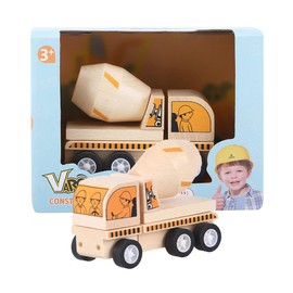 Udeas Wooden Concrete Mixer - Educational Wooden Toy from 3 Years, Sand Toy Vehicles with Rotating Functions, Robust Construction Vehicle, Non-Toxic Paints, Removable Cabin, Creative Fun for Children