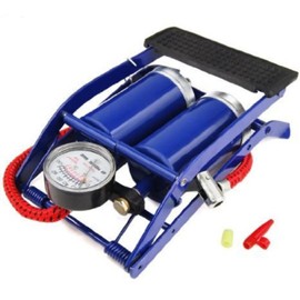 Garden Mile 12" Bike Bicycle Pump with Pressure Gauge Double Cylinder Foot Pump for Presta Valve Bike Pump Schrader Valve with Inflation Needle Portable Mini Bikes Air Pumps