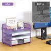 NCXTKJ 4-Tier Desk Organizer Paper Tray, Desk File Organizer with