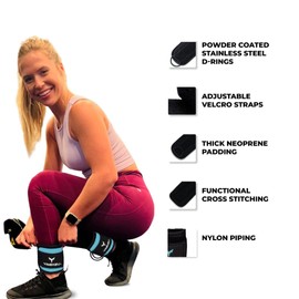 YAGHZU Correas de tobillo para máquina de cables, accesorios de cable de tobillo ajustables para gimnasio, correas de tobillo acolchadas de 7 mm para accesorios de tobillo para máquina de cables, correa de tobillo para cable de gimnasio