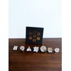 Clear Quartz Sacred Geometry Set Platonic Solids Tiger Eye Gemstone