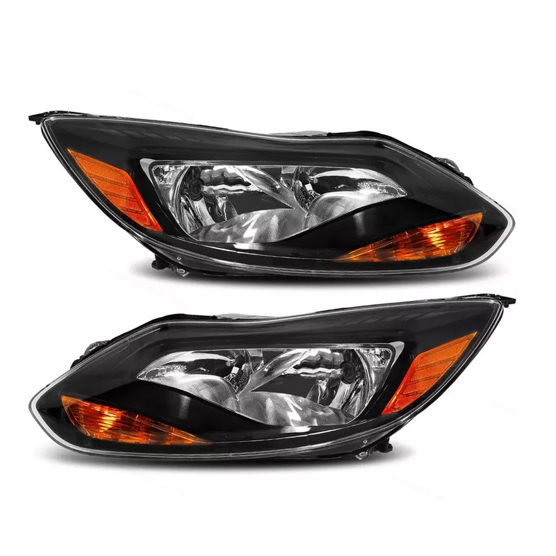 2PCS Headlights Assembly With Bulbs For 2012 2013 2014 Ford