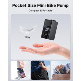 EXTRACTME Motorcycle Electric Tiny Pump with Gauge, Max 120 PSI Mini Bike Pump, Auto Stop, Pocket-Size Bicycle Air Pump with 4 Modes, for E-Bike, Mountain Bike, City Bike and Ball (Aluminum Body)