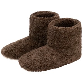 [VARNIC] Room Boots, Warm Slippers, Room Shoes, Scandinavian Winter, Fluffy, Long Type, Boa Slippers, Unisex, Washable, Anti-Slip, Protects Your Feet from Cold, Silent, Heat Retention, Braun