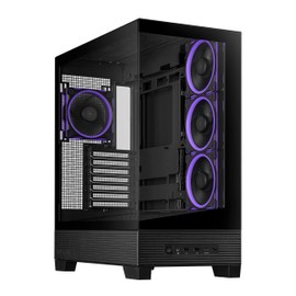 ASUS A31 Plus Black ATX case (Hidden-Connector motherboards, 360mm radiators and 380mm Graphics Cards, with Black or White Color Options, Four pre-Installed ARGB Fans, Clean Cable Management)