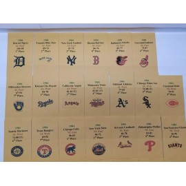 Strat-O-Matic  1984 Strat-O-Matic Baseball Printed Storage Envelopes with Stats and Team Logo