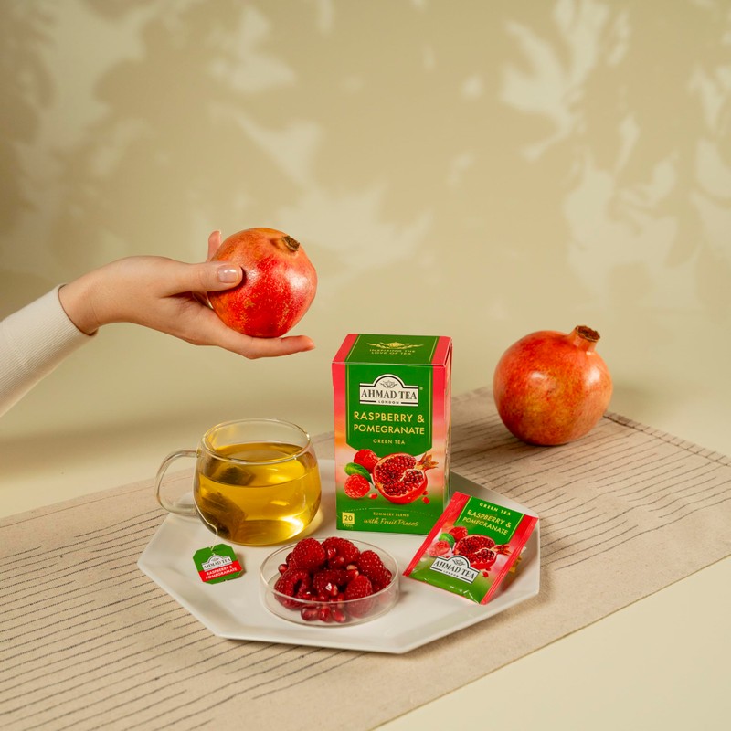 Ahmad Tea Green Tea, Raspberry & Pomegranate, 20 ct (Pack