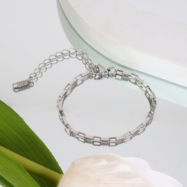 JJDreams Stainless Steel Bangle Women's Open Bangle Silver 8 mm Bangle with Engraving Gift for Women, Stainless Steel