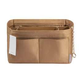 Purse Organizer Insert, Felt Purse Organizer with Zipper and Sewn Bottom Insert, Fit Speedy Neverfull Graceful,6 Sizes (X-Large, Caramel)