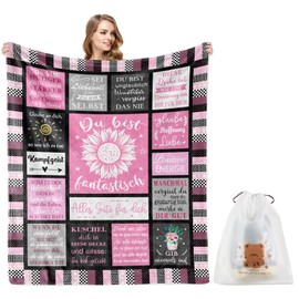 Get Well Soon Gifts for Women, 130 x 150 cm Blanket with a Drawstring Bag, Cheer Up Gifts, Gifts for Women, Girlfriend, Sister, Colleague, Wife and Mother for Birthday