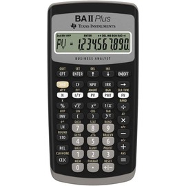 TI-BA II Plus Pocket Calculator with Protective Case from WYNGS in Light Grey - Basic Set