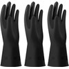 Alimat PluS Latex Gloves 3 Pack, Reusable Black Rubber Gloves