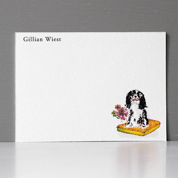 Personalized KING CHARLES CAVALIER Flat Notes/Stationery - Sets of 12