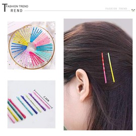 Belicia Bobby Hair Pins - 100 Pcs Hair Barrettes Metallic Hair Clip Multi Colored For Women