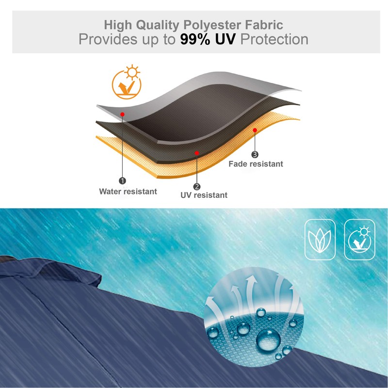 PHI VILLA 15'x9' Extra Large Patio Umbrella (Base Included) Rectangular