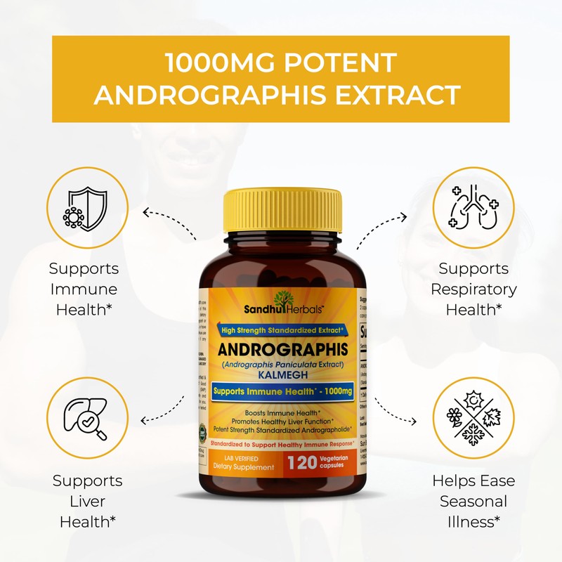 SANDHUHERBALS Andrographis Paniculata Kalmegh for Immune and Liver Health Support|