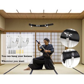 WANLIAN - Soporte de pared para espada, soporte de pared de Katana, soporte de pared ajustable, acrílico, soporte para espadas, para Katana, sable de luz, Samurai Slayer (1 par transparente)