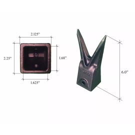 Hensley Style 156 Series 7 - Hensley Style Twin Tiger Rock Bucket Teeth w Roll Pins - X156WTL , P156