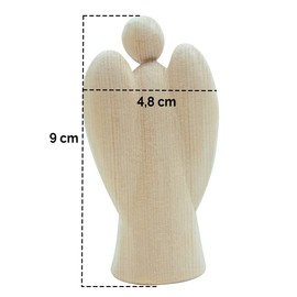 4betterdays.com NATURlich leben! Modern guardian angel made of pine wood - with boy - height 9 cm - gift for christening or Christmas - gift for birth/souvenir - craft from South Tyrol