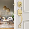 Haidms Gold Front Door Handle and Deadbolt Set, Front Door