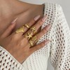 MOEEIJEW Ocean Statement Rings for Women Gold Silver Starfish Shell