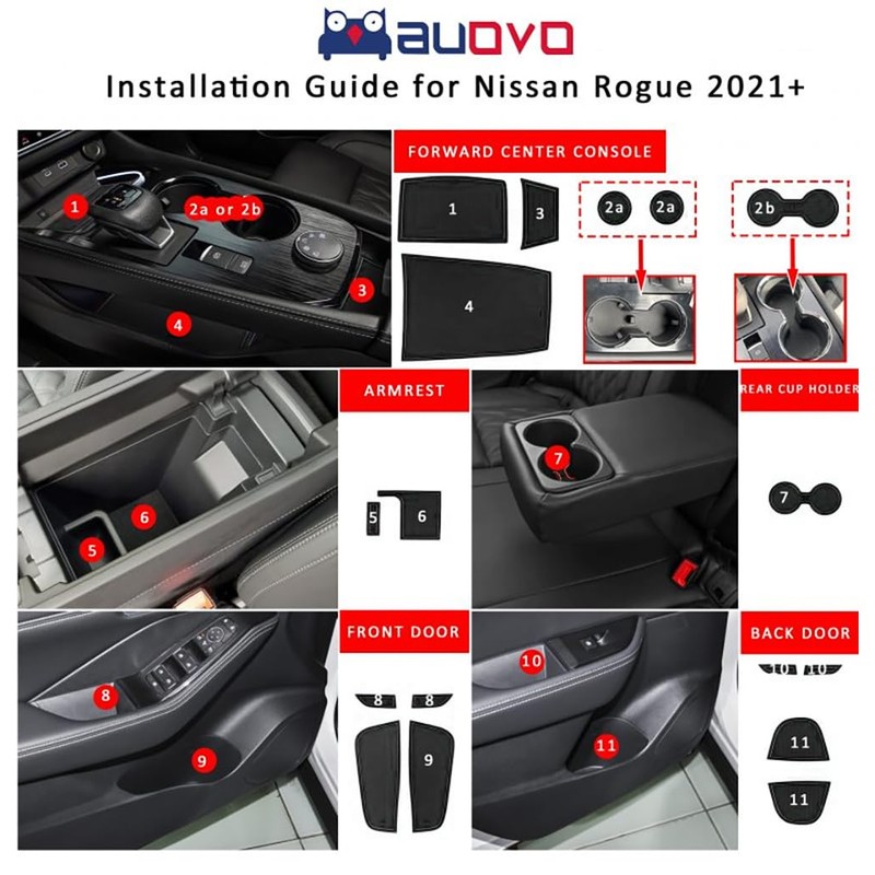Auovo Anti dust Mats Coasters Compatible with Nissan Rogue Accessories