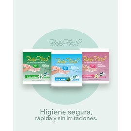 Farmacur | Baño Facil | Paño de Baño Jabonoso Sin Enjuague 10 piezas | Toalla Corporal Espumante Desechable | Baño en Seco para Paciente y Adultos mayores | Hipoalergénico y Fácil de Usar |Cómodo para adultos mayores cama (Clorhexidina)