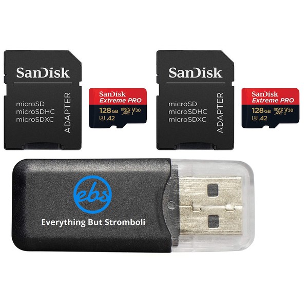 SanDisk 128GB Micro SDXC Extreme Pro Memory Card (Two Pack)