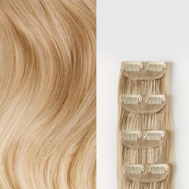 Luxy Hair 16" Blonde Balayage Scalp Hair Fill-Ins Clip-In Hair Extensions (40 grams) 100% Remy Human Hair, For Thinning Near Scalp, 4-Piece Set, Mimics Hair Growth