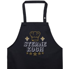 EXPRESS-STICKEREI Apron Papa Grill/Chef Cooking Apron with Modern Design Grill Apron for Men / Women Apron Adjustable with Pocket - Chef Cooking Kitchen Apron Men's Bib Apron Father's Day Gift, Star