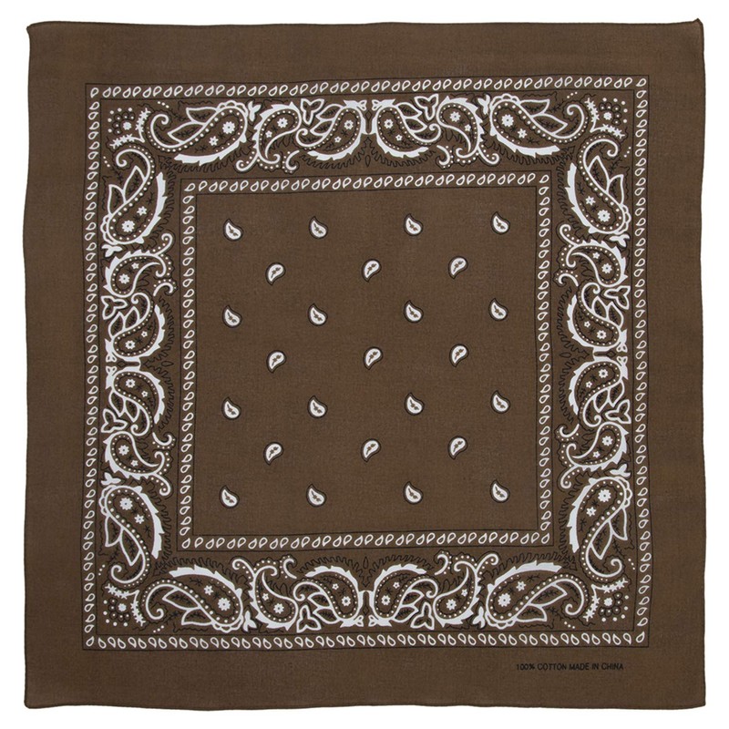 Brown Paisley Bandana - Single Piece 22x22