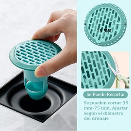 TUMYES Drenaje de Piso Regadera Antiolor, Filtro de Agua para Desague, Tapas para Coladeras de Baño Olores, Antiolores coladera, para Evitar Anti Cucarachas y Antiolores (Verde, 2 Unidades)