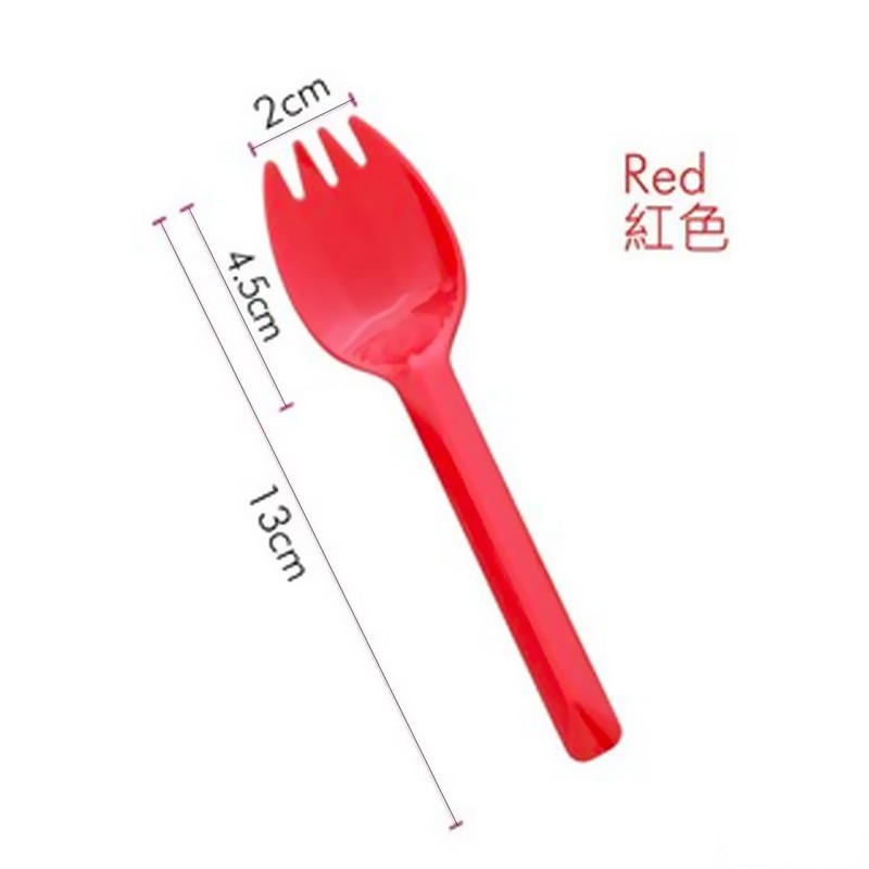 13cm Plastic Food Spork Disposable Forks & Spoons 2 in