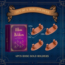 4PCS Resin Pen Holders Wizard Magic Wand Display Stands Mini Holders for Pencil Desk Decor Collection, 2.8'' L×1.1'' W× 0.9'' H, Rosegold