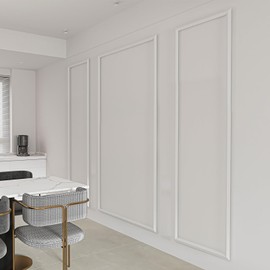 Art3dwallpanels Pre-Cut Wall Molding Kit, Ready to Assemble Wainscoting Accent Panels for Interior Wall Décor Living Room Bedroom - Installed with Glue, 3 Frames