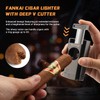 FANKAI Cigar Lighter, Torch Lighter with Deep Cigar Cutter V