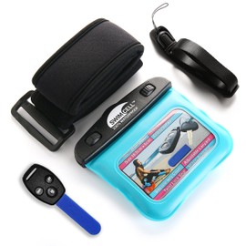 SwimCell wasserdichte Schlüsseltasche zum Schwimmen - Schlüsselhalter für Autoschlüssel, Geld, MP3-Player. Verstellbares Armband und Halsband, für Arm, Handgelenk oder Knöchel. IPX8. Zum Laufen.