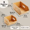 Farmlyn Creek 2 Pack Stackable Bamboo Wood Storage Bins -