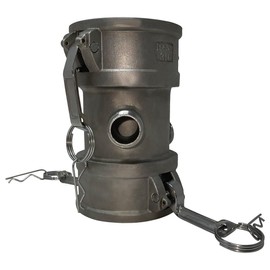 Gloxco Camlock Fitting, Type DD with 3/4" Pipe Tap, Stainless Steel, 3" Female Camlock Coupler x 3" Female Camlock Coupler, (CAM-3030-DDPT07-SS)