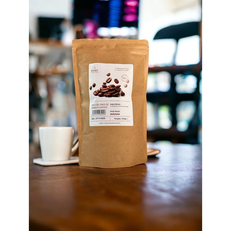 KV&C Instant Coffee 300g (280 CUPS) Resealable Bag | Dark