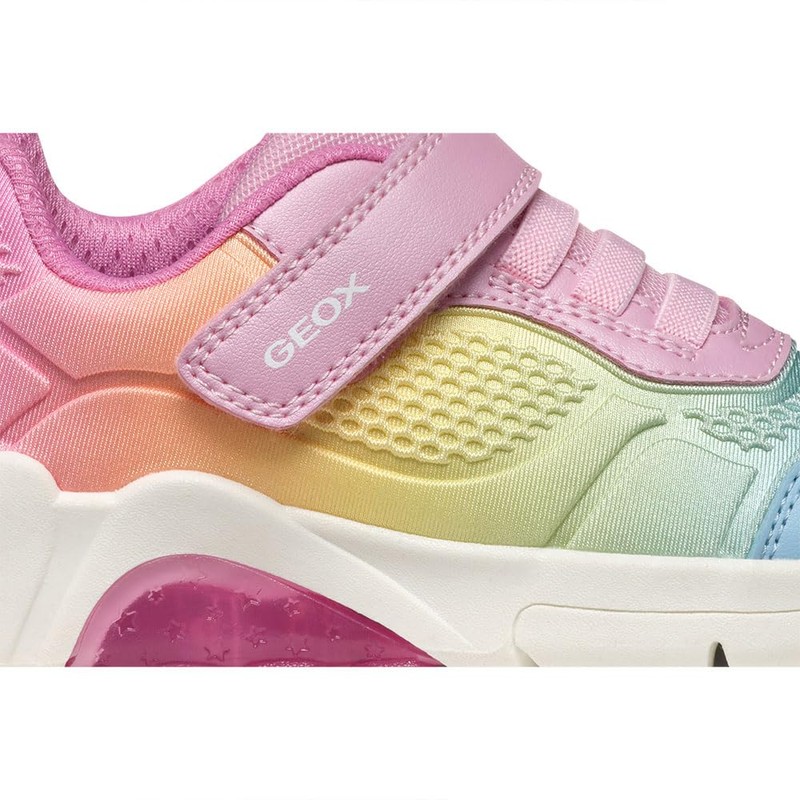 Geox Girls' J Fadinlight Girl C Trainers, Pink multi-coloured, 34