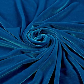 LA Fabric Spot Inc. Stretch Velvet Fabric is 58/60" inches Wide(1 Yard, Classic Blue)