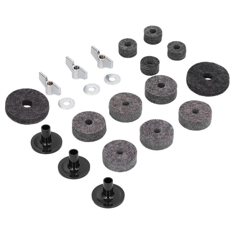21Pcs Cymbal Felt Clutch Bracket Tube Drum Accessory with Stainless