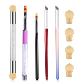 KAAGEE 5Pcs Ombre Nail Brush Nail Sponges for Ombre Nail Gradient Sponges AirBrush French Tip Nail Design Brushes Ombre Brush for Gel Nails Painting Nail Polish Pen Manicure Brush Tools