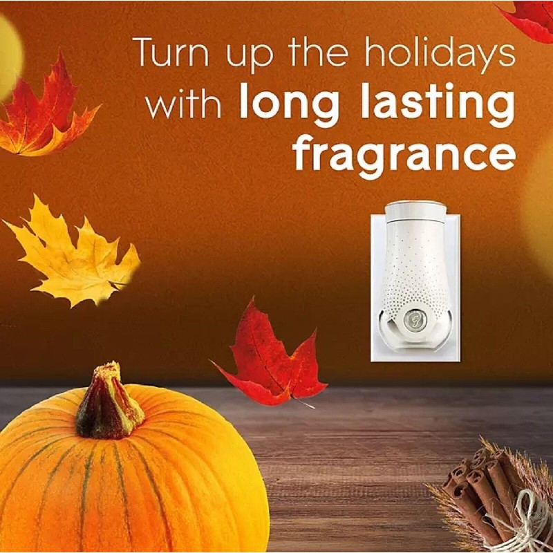 Glade PlugIns Scented Oil, 2 Warmers + 6 Refills, Pumpkin