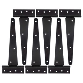 MLHpeak T-Strap Shed Hinge Gate Strap Heavy Duty Hinge Door Barn Gates Hinges (6, 10 inch)