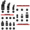 BILITOOLS 18-Piece Impact Socket Extension Set,includes 1/4" 3/8” & 1/2”